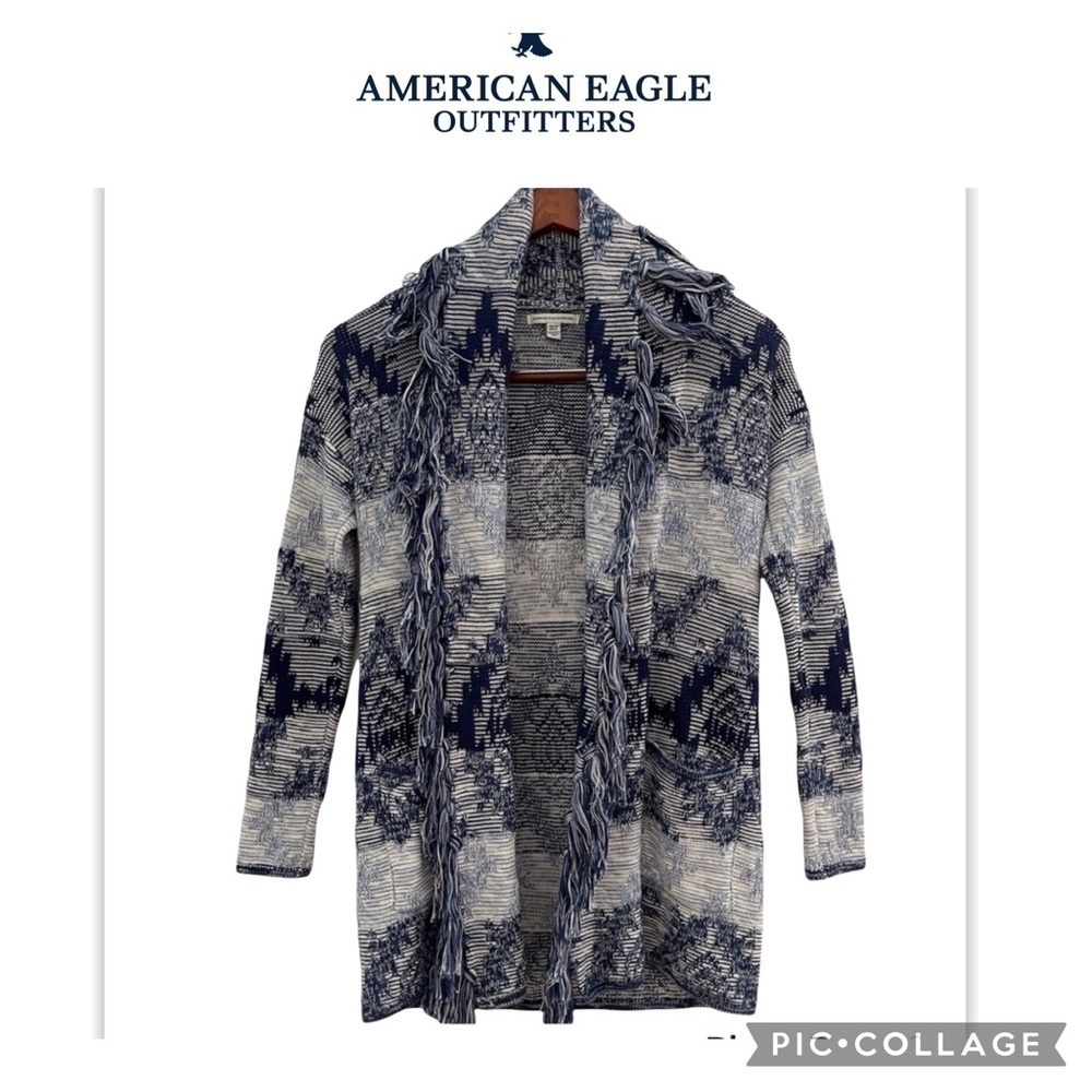 American Eagle Aztec Southern print open knit cardigan size XS